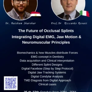 Digital design and 3D printing of an occlusal splint with the Myowise device used for precise bite registration in a modern dental lab.”