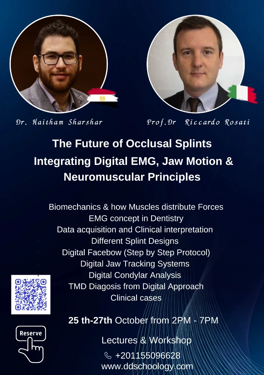 Digital design and 3D printing of an occlusal splint with the Myowise device used for precise bite registration in a modern dental lab.”