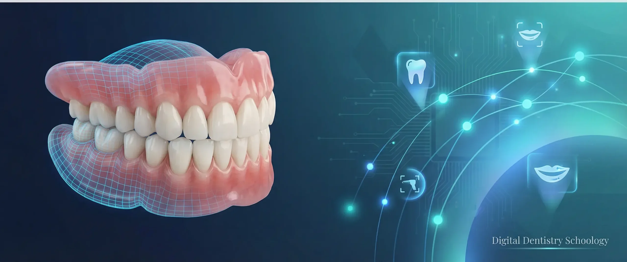 3D digital complete denture model illustration