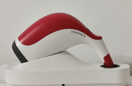 Color Matching Strategies in Anterior Restorations: The Art and Science of Aesthetic and Cosmetic Prosthodontics 4 VITA Easyshade V dental spectrophotometer on its calibration and charging base.